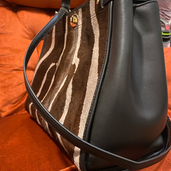 Coach Women’s Handbag Satchel/Shoulder Gramercy Calf Hair Leather Zebra Stripe - Picture 10 of 13